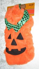 Plush Pumpkin Pet Costume XS - 9" Brand New Halloween Jack-O'Lantern