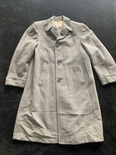 Hart Schaffner Marx Men's Vintage 100% Cashmere Overcoat Size Medium Large Gray