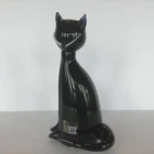 Murano Venetian Glass V A M Black Cat Figure Signed Toso Cristiano Made In Italy