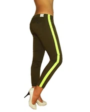 Hudson Loulou Chopin Neon Dark Olive Green Tuxedo Womens Skinny Jeans 29 $187