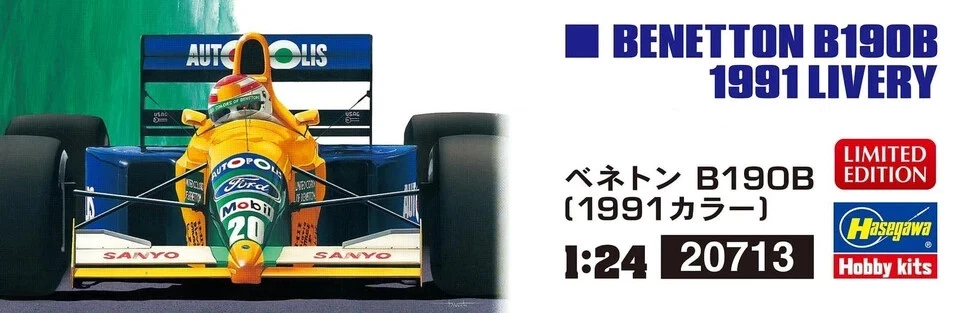 BENETTON B190B 1991 LIVERY N.Piquet R.Moreno Hasegawa 20713 1:24 Model Kit - Immagine 2 di 4