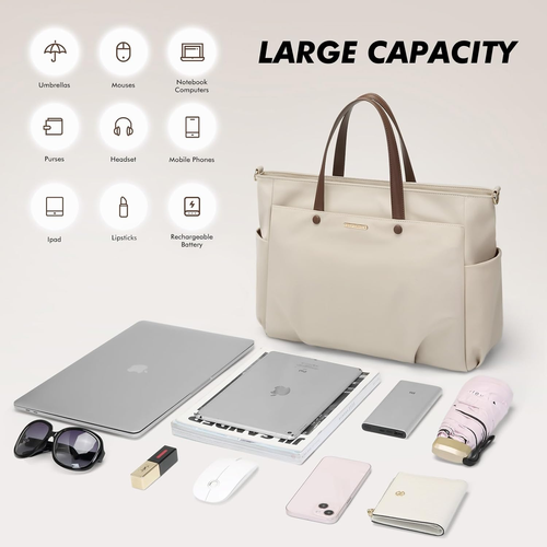 Borsa Tote per Laptop Da Donna, Borsa a Tracolla per Computer Borsa Da Lavoro Gr - Foto 5 di 12