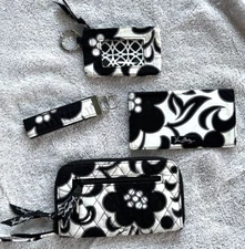 Vera Bradley Bundle~ID Case/CheckBook Cover/Keychain/Wristlet Wallet-Night & Day