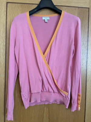 Wrap Over Jumper Pink And Orange 14 UK