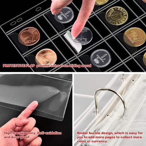 Coin Collection Book Holder for Collectors, 200 Pockets Coins Collecting Albu... - Picture 6 of 8