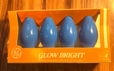 GE Glow Bright Outdoor Bulbs C9-CC Replacement General Electric Vintage Blue NEW