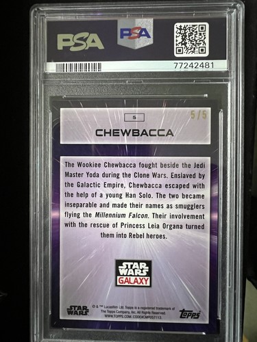 2022 Star Wars Galaxy Red Refractor #5 Chewbacca /5 PSA 9 - Picture 2 of 2