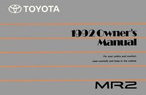 1992 Toyota MR2 Owners Manual User Guide | eBay