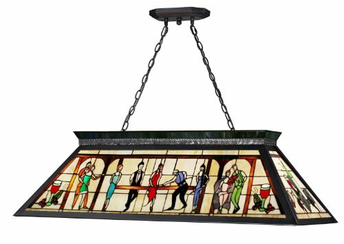 Z-Lite KD28 4-Light Billiard, Multi Colored Tiffany Shade | eBay