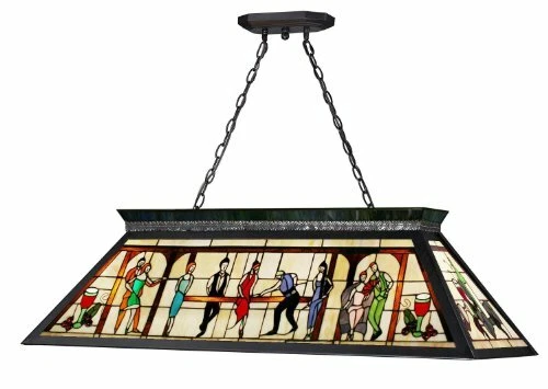 Z-Lite KD28 4-Light Billiard, Multi Colored Tiffany Shade - Picture 1 of 1