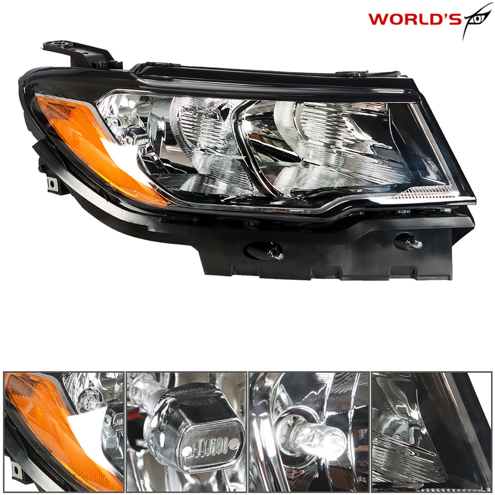 For 2017 2018 2019 2020 Jeep Compass Halogen Headlight Assembly Black