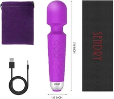 Sendry Wireless Waterproof Wand Massager with 8 Speeds, Purple NEW/SEALED