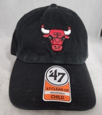 Chicago Bulls '47 Brand Child Youth Black strapback Cap Hat NWT