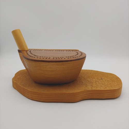 Handmade Solid Wood Golf Themed Cribbage Board - 10" Novelty Decorative USA - Picture 5 of 10