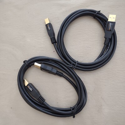 6 Ft USB 2.0 A-Male to B-Male Printer Cable Black