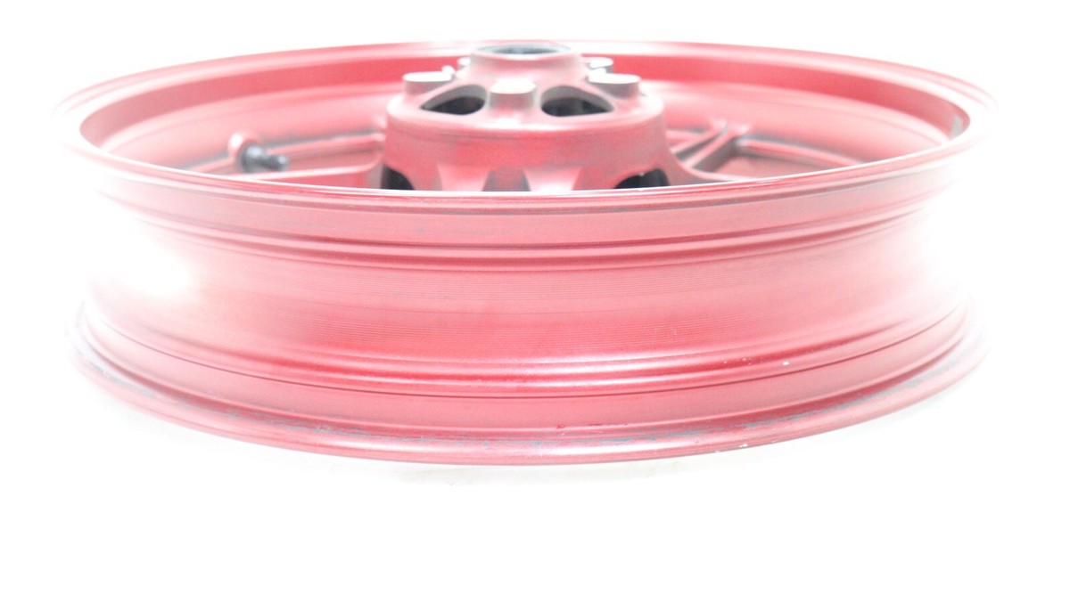 りん　0612 07-08 KAWASAKI NINJA ZX6R OEM RED FRONT WHEEL RIM *STRAIGHT