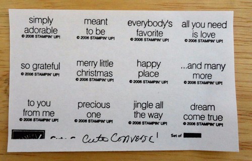 2006 Stampin Up CUTE CONVERSE 12pc RUBBER INK STAMP SET short & sweet phrases - Picture 3 of 4