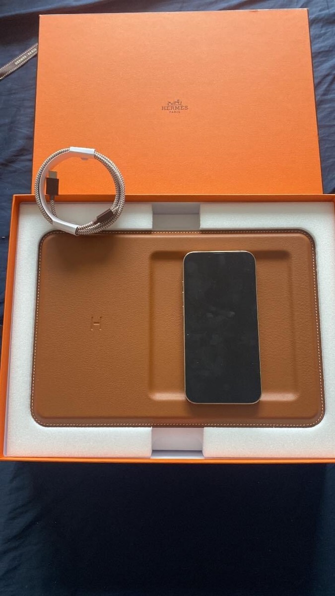 Authentic Hermes Leather Volt'H wireless charging change tray | eBay