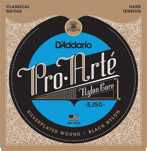 D'Addario EJ50 Pro-Arté Corde per chitarra classica in nylon nero a tensione dura - Foto 1 di 18