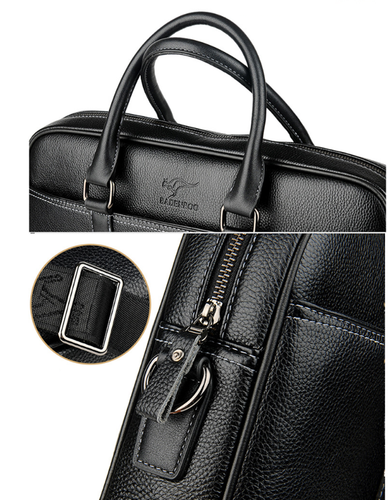 US Mode Business Herren Leder Aktentasche Handtasche Laptop Kuriertasche B - Bild 6 von 12