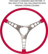 American Retro Roman Red 15 Steering Wheel For 1959-1962 Chevy Corvette