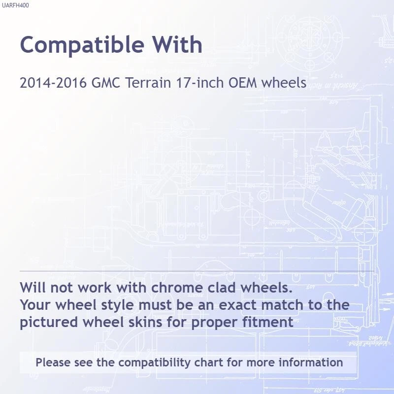 4 cubiertas de rueda cromadas de 17" tapacubos para llantas completas para GMC TERRAIN 2014 2015 2016 Foto 3 de 4