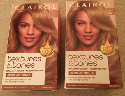 NEW (2-Pack) Clairol Textures & Tones Permanent Hair Color # 7G Luminous Blonde