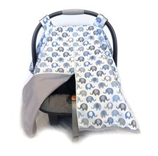 Vera Elephant 100 Breathable Cotton Baby Car Seat Cover Blue Grey Blue Grey