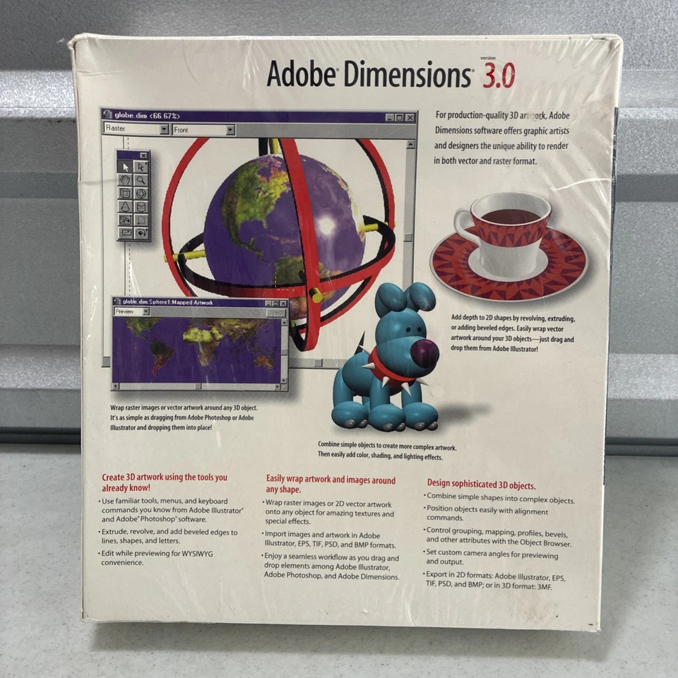 ADOBE Dimensions 3.0 Software Retail Version Windows *NEW/sealed - Image 2 of 4