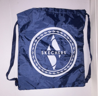SKECHERS Medium 15L Blue Polyester Drawstring Gym Bag Backpack Logo