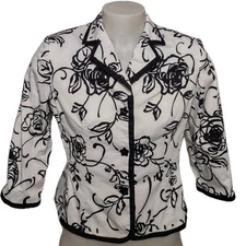 Collections for Le Suit Blazer Women's Size 12P Career Collar  Button Up Floral 