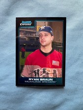 RYAN BRAUN 2006 BOWMAN CHROME DRAFT ROOKIE CARD RC BREWERS NEAR MINT OR BETTER