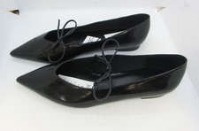Brand New BNWOT M&S Women's Black Patent Leather Pointed Ballet Flats Size 8UK