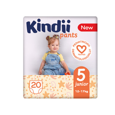 037316 HH Kindii Junior Windelhosen Größe 5 (12-17 kg) 20 Stück.