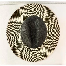 Tabitha Brown for Target Straw Hat Black Tan Stripes Floppy Hat Sun Hat Beachy