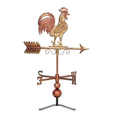 Metal Rooster Weathervane, Roof Mount Wind Direction Indicator