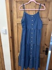 SHEIN Tiered Denim Midaxi Dress 1xl 18