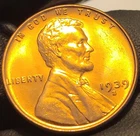 1939 S Lincoln Wheat Cent Penny - Choice BU Red! Uncirculated Coin!
