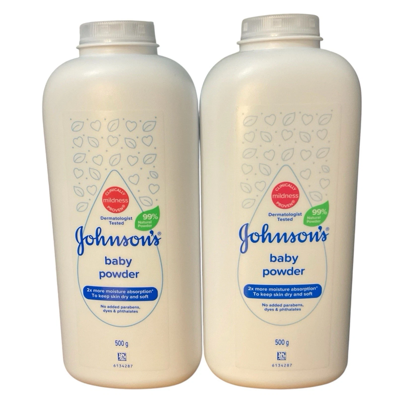 Johnson’s Baby Powder - White (500g BIG BOTTLE, LOT OF 2) 99% Natural
Opens in a new window or tab