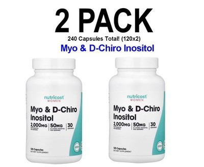 Nutricost, Women, Myo & D-Chiro Inositol, 2 PACK, 120 Capsules (240 total!)