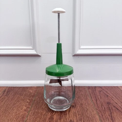 VTG MCM Federal Housewares Food Nut Chopper Plastic Top Glass Jar USA RETRO