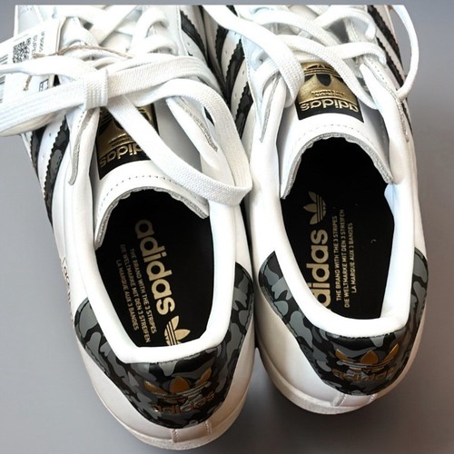 adidas Superstar Camo White Grey Leather Sneaker Trainers Size UK 6 RRP £120 - Picture 6 of 11