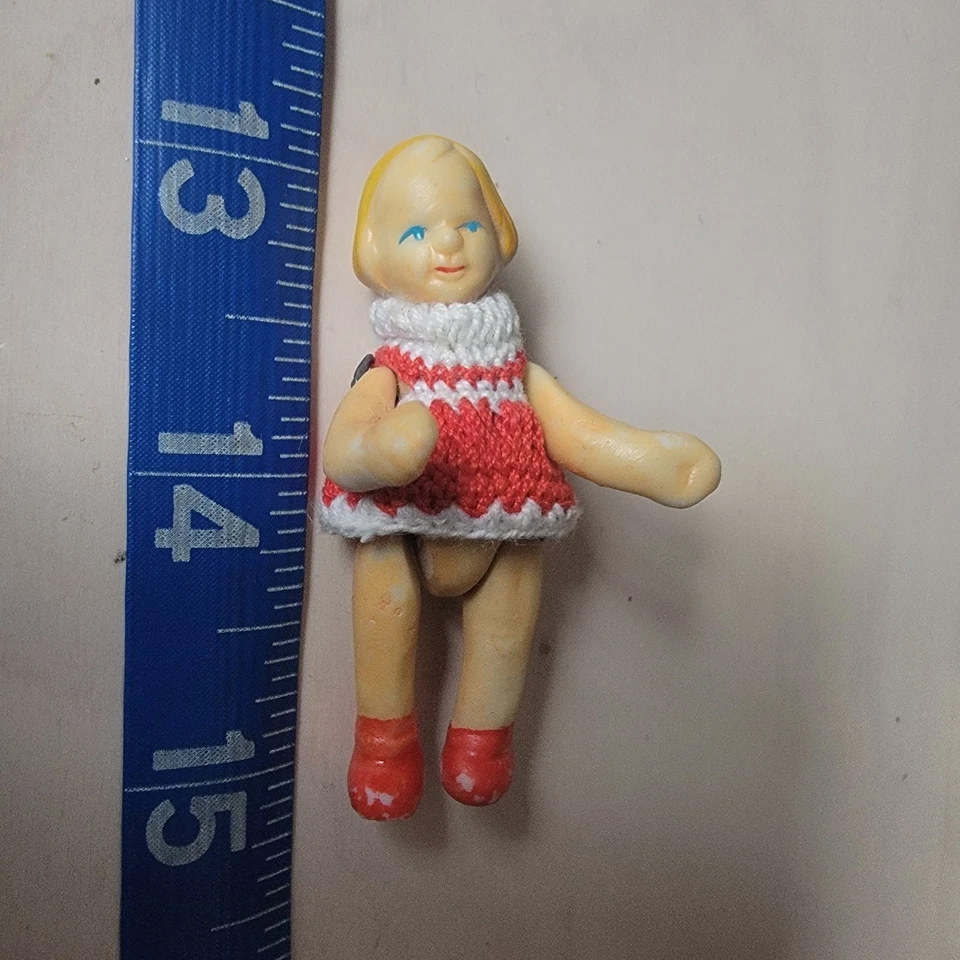 Muñeca bisque articulada miniatura casa de muñecas de colección 3,25 pulgadas- Shackman con caja original Foto 2 de 4