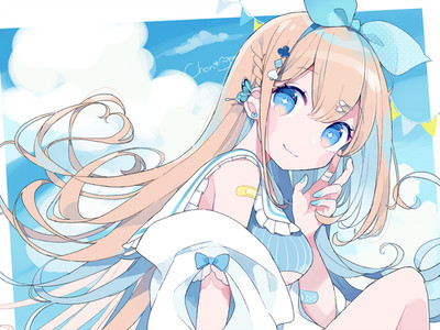 Anime Art Portrait Display 2D Chon Blonde 11x17 Poster
