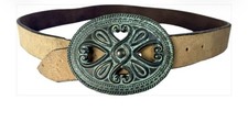 Nyovee Vintage Italian Cork Leather Snaps For Buckle. Patina Buckle