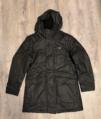 Distorted People Men s Black Waxed Hooded Parka Jacket S