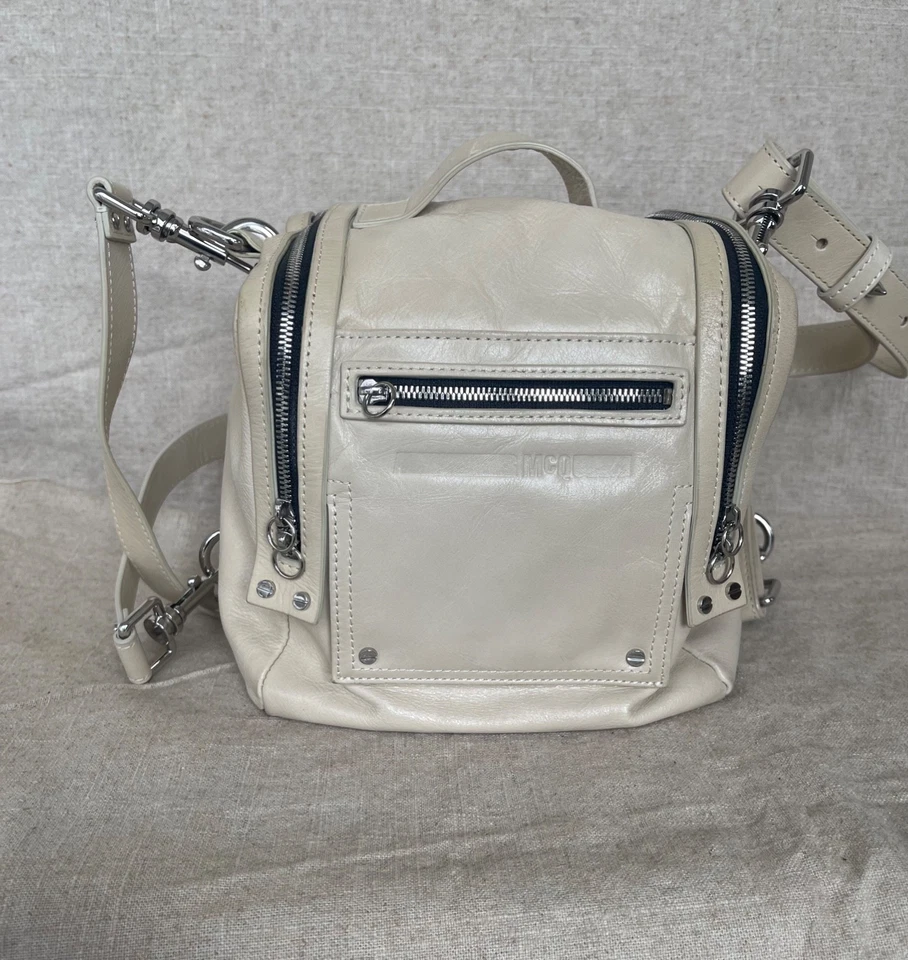 Alexander McQueen Cream Leather Convertible Rucksack Backpack Bag MCQ - Image 2 of 4