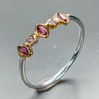 Vintage ring Natural Rhodolite Ring 925 Sterling Silver Size 7.75 /R468782