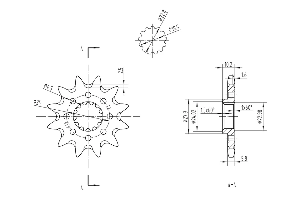 For Suzuki DRZ400SM 2005-2016 BikeMaster 965498 520 Series Front Sprocket - Image 2 of 2