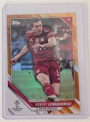 2021-2022 TOPPS UEFA CHAMPIONS LEAGUE 108 ROBERT LEWANDOWSKI ORANGE FOIL 22/25